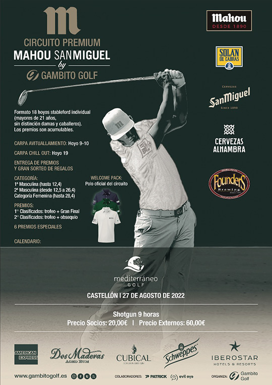 Torneos Golf agosto 2022 en Mediterráneo Golf