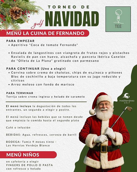Torneo de Navidad en Mediterráneo Golf ¡Inscripciones abiertas!