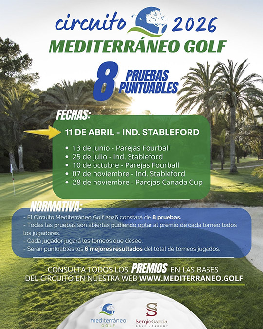 Inscripciones abiertas | 3.ª Ronda del Circuito de Golf Mediterráneo 2026