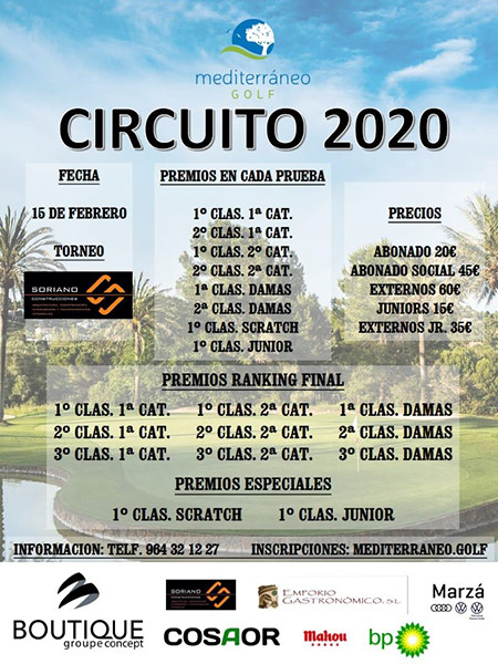 Circuito Boutique Groupe By Soriano, 15 Febrero. Abierta Inscripción