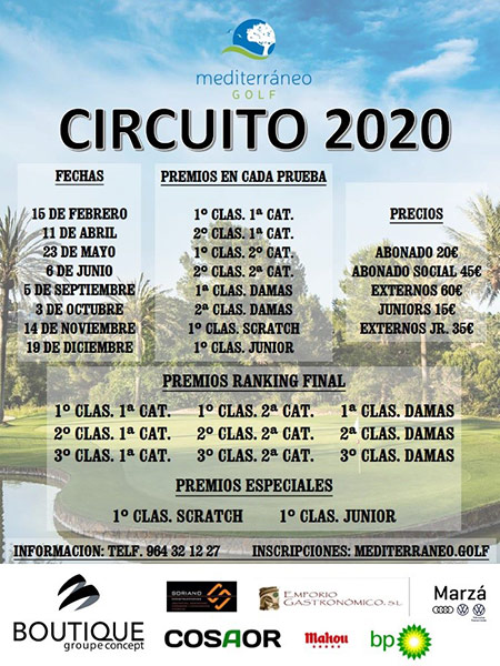 Circuito Mediterráneo Golf 2020 Boutique Groupe Concept