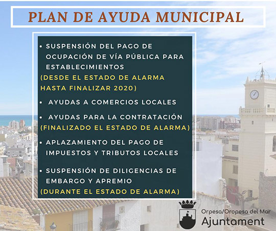 Oropesa del Mar elabora un plan de ayudas para amortiguar los efectos económicos del coronavirus Oropesa del Mar elabora un plan de ayudas para amortiguar los efectos económicos del coronavirus