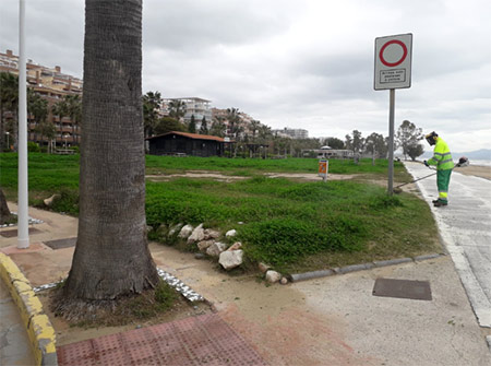 Oropesa del Mar retoma las labores de jardinería en diversos espacios públicos paralizados por la Covid-19