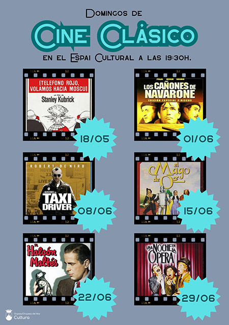 El Ayuntamiento de Oropesa del Mar apuesta por el cine clásico para amenizar los domingos de mayo y junio
