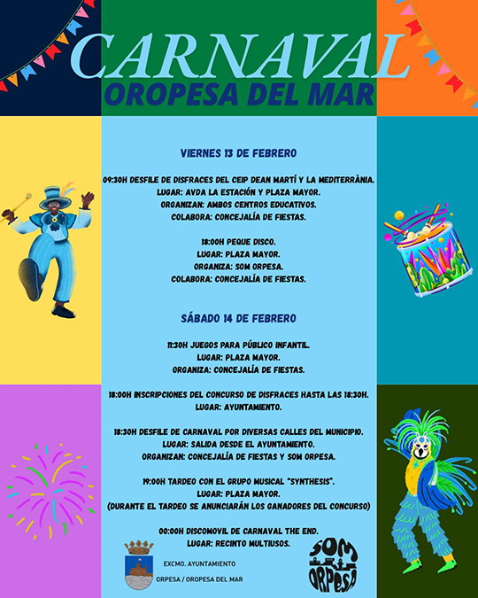 Oropesa del Mar se llena de color y alegría este fin de semana con la celebración del Carnaval