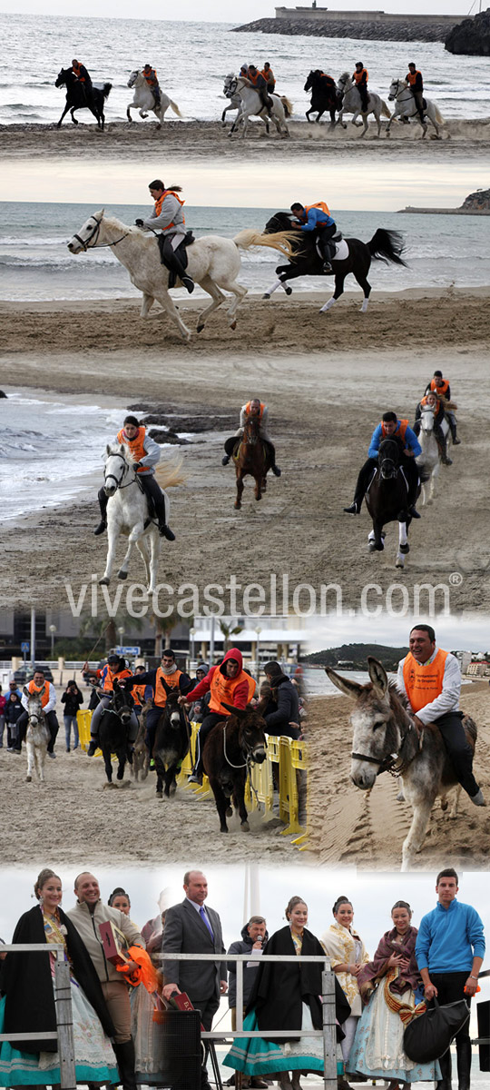 Carrera de caballos y burros en la Playa de La Concha de Oropesa