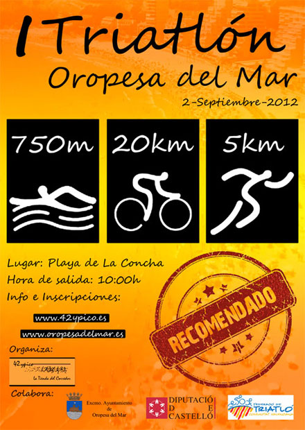 I Triatlón Oropesa del Mar el domingo 2 de septiembre