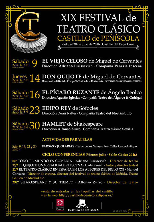 El viernes comienza el Festival de Teatro Clásico Castillo de Peñíscola