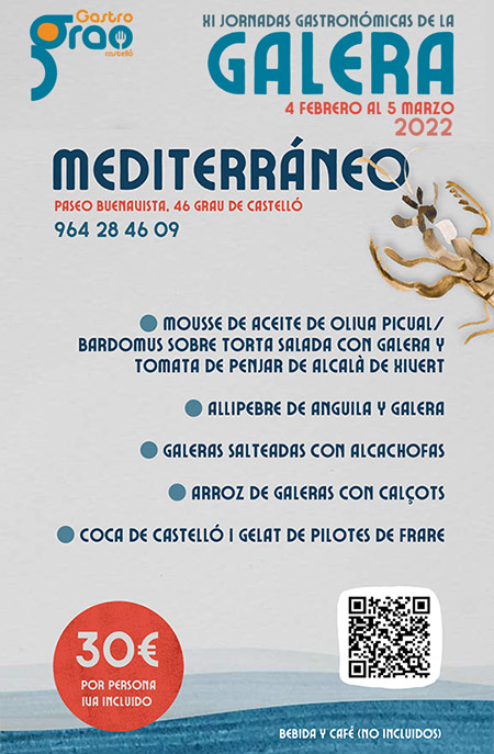 El Restaurante Mediterráneo participa en las Jornadas de la Galera