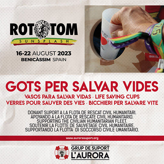 Rototom Sunsplash teje lazos con l´Aurora Grup de Suport para seguir salvando vidas en el mar