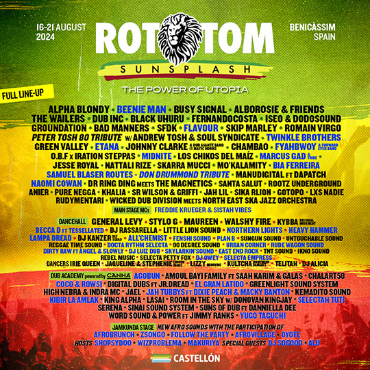 Rototom Sunsplash pincela los últimos trazos de su cartel con un giro hacia el dancehall, roots reggae, afrobeats y jazz