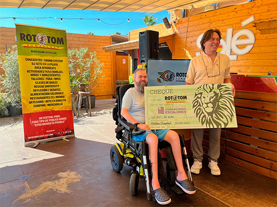 Rototom Sunsplash entrega a las organizaciones Human Call,  Conquistando Escalones, AIPHYC y A La Par los 42.500 euros  recaudados en su última edición a través de los abonos inclusivos
