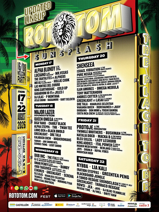 De la esencia roots a las nuevas rutas creativas del reggae: así sonará Rototom Sunsplash 2026