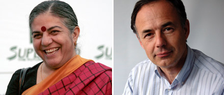 Vandana Shiva y Carlos Bravo