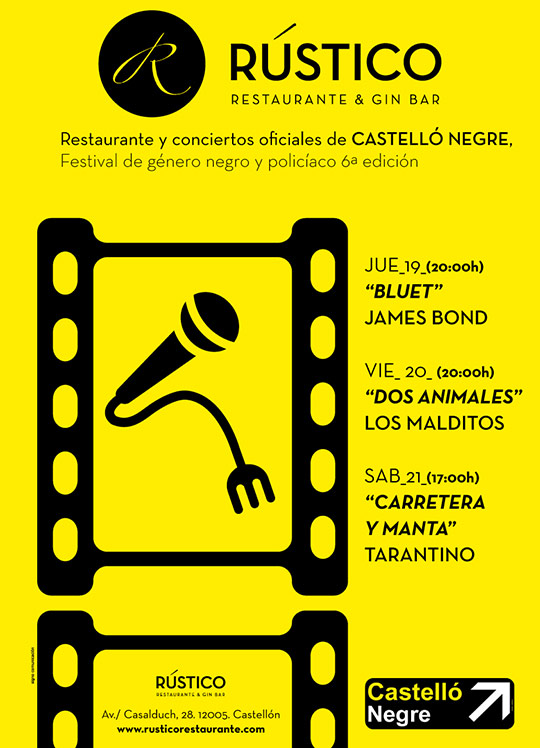  Festival de música de Castelló Negre en Rustico como restaurante oficial