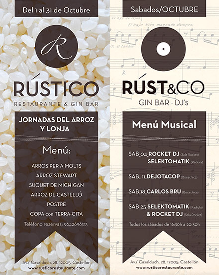 Jornadas gastronómicas en octubre de Rústico restaurante & gin bar