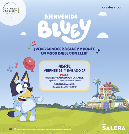 Bluey llega al Centro Comercial Salera con un divertido minishow y photocall para los más pequeños