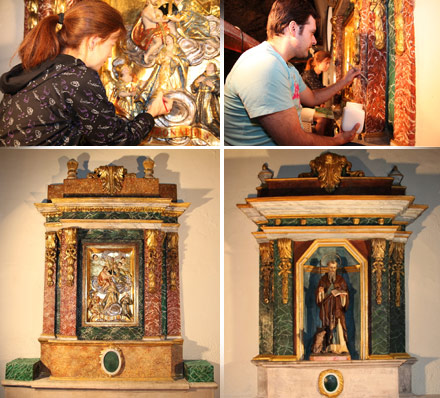 La Fundación Blasco de Alagón restaura dos retablos afectados por el incendio de la Balma en 2011