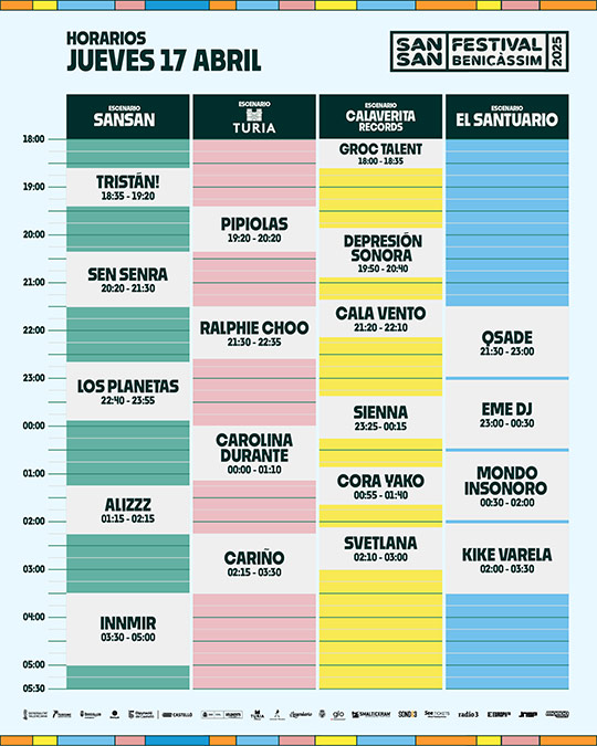 El Sansan Festival anuncia sus horarios