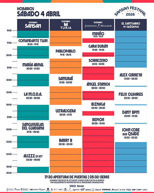 SanSan Festival 2026 revela el cartel de electrónica y los horarios