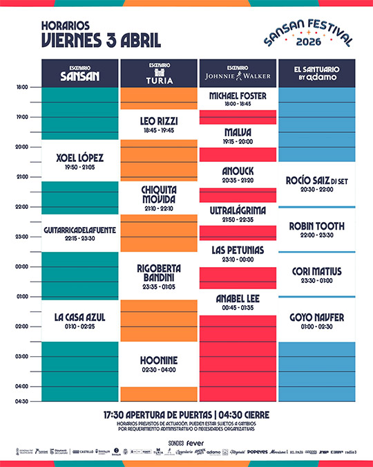SanSan Festival 2026 revela el cartel de electrónica y los horarios