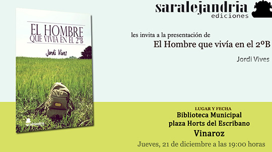 Presentación de un libro de Jordi Vives, publicado por la Editorial Sar Alejandría.