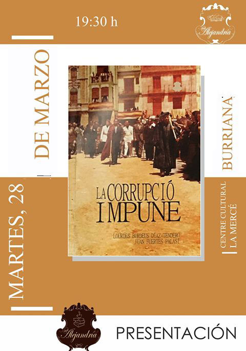 Presentación de La corrupción impune en el Centro Cultural La Mercé de Burriana