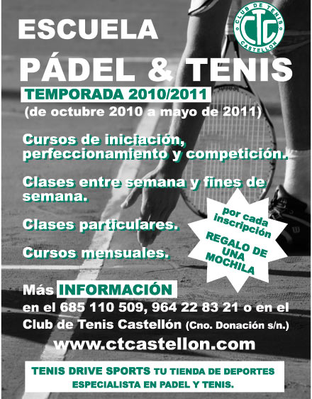escuela de padel y tenis castellon, tenis drive