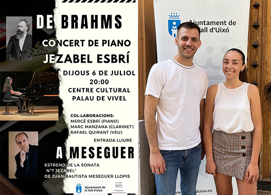La pianista Jezabel Esbrí protagoniza mañana el concierto ‘De Brahms a Meseguer’