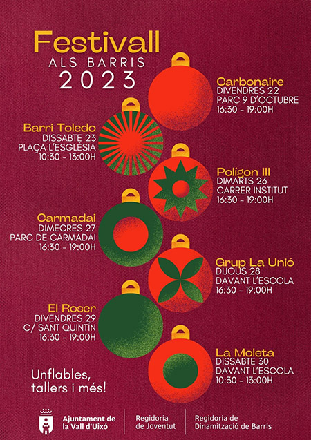 El Ayuntamiento de la Vall d’Uixó programa Festivall als barris del 22 al 30 de diciembre 