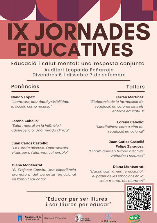 El Ayuntamiento de la Vall d’Uixó dedica las IX Jornadas Educativas a la salud mental y emocional