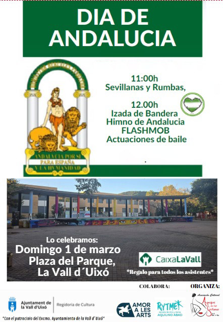 La Vall d’Uixó celebrará el Día de Andalucía este 1 de marzo con sevillanas y un flashmob