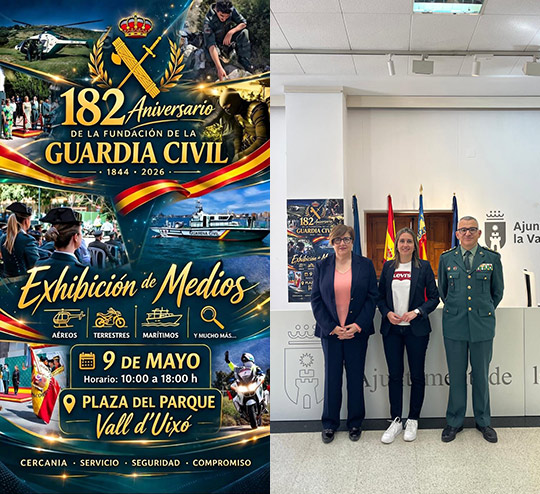 La Vall d’Uixó acoge por primera vez los actos provinciales del 182 aniversario de la fundación de la Guardia Civil