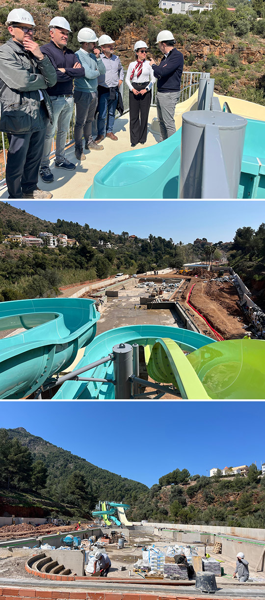 Las obras del parque acuático de la Vall d’Uixó alcanzan el 50% y avanzan para abrir este verano