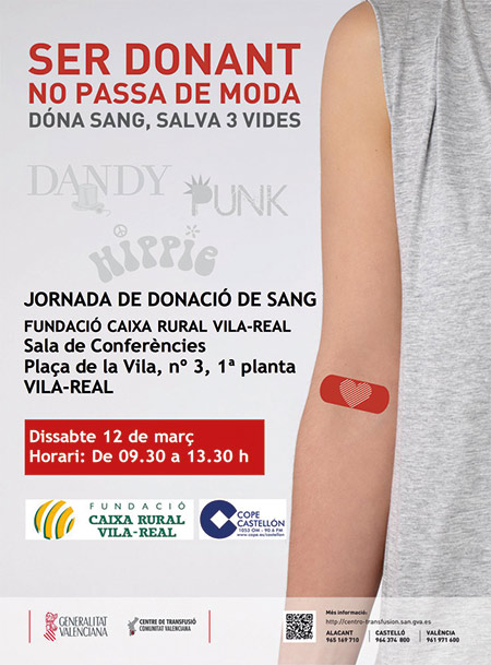 Donación de sangre en la Fundació Caixa Rural Vila-real, sábado 12 de marzo