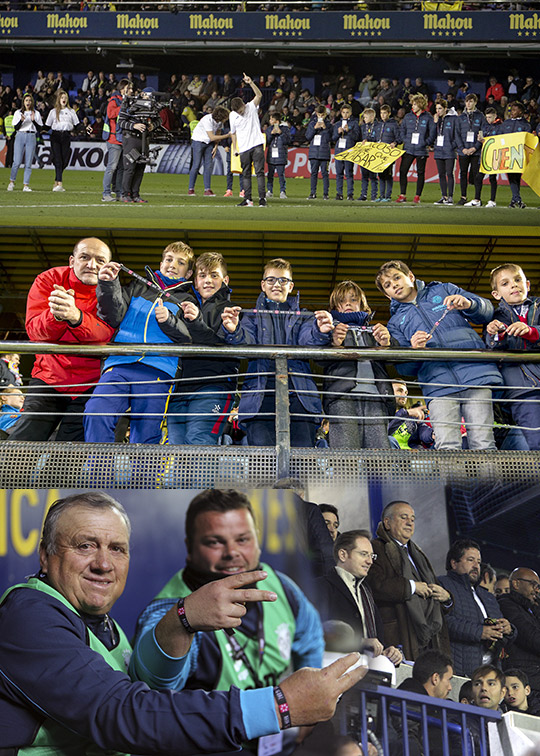 Sensibilización contra el acoso escolar en el partido Villarreal - Barça