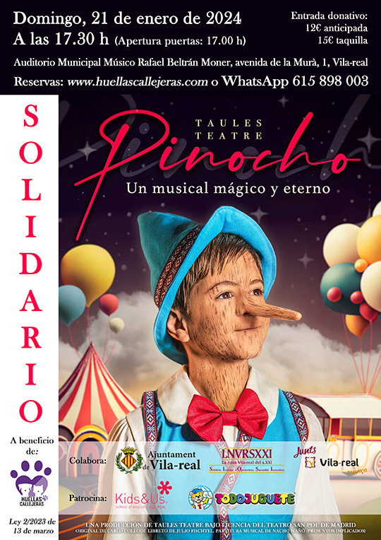 Pinocho, un gran espectáculo para toda la familia