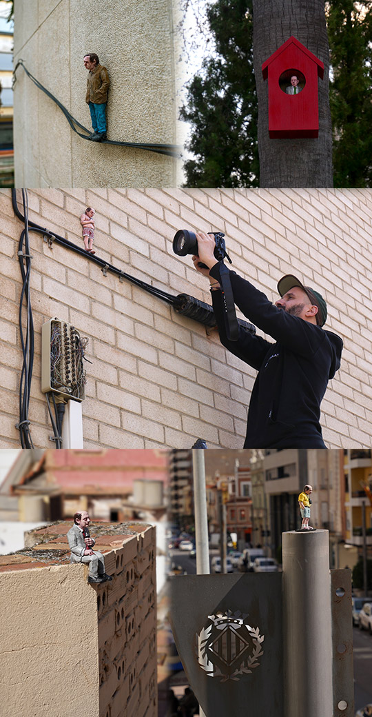 Vila-real se llena de una constelación de presencias mínimas: Isaac Cordal dispersa 19 esculturas que amplían el museo urbano del TEST