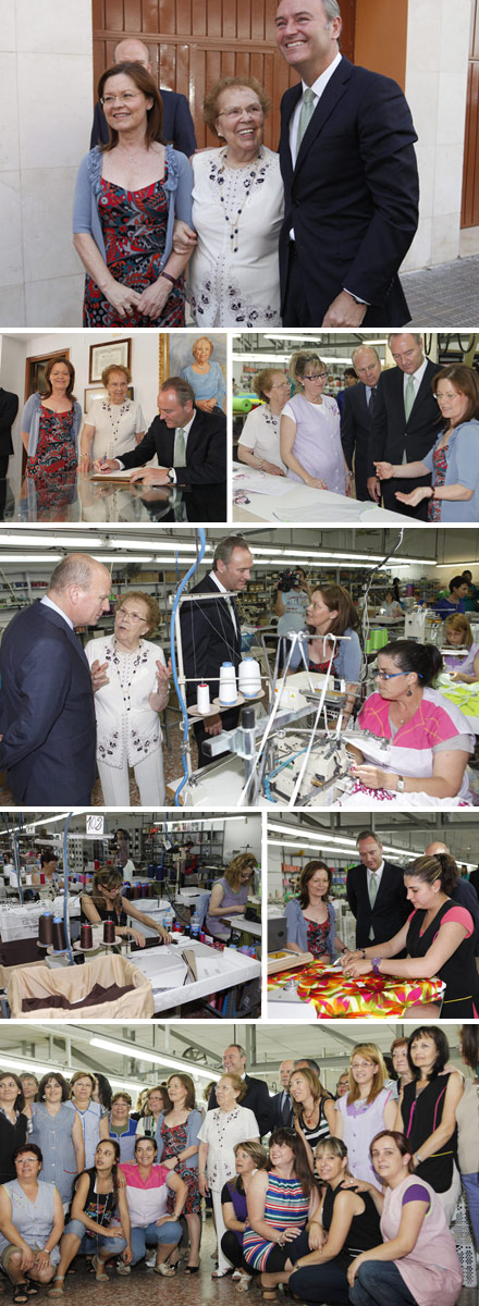 Castellón,  Alberto Fabra en las instalaciones de Dolores Cortes