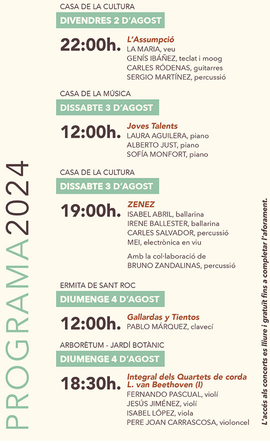 El Festival de Música 775 hará disfrutar a Vilafranca con artistas valencianos El Festival de Música 775 hará disfrutar a Vilafranca con artistas valencianos
