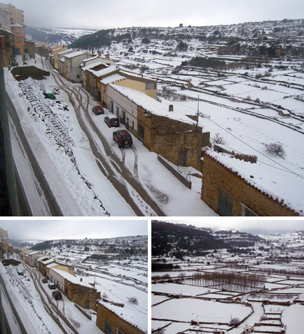 18 centímetros de nieve primaveral en Vilafranca