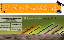 Aula d´Estiu Musical de Castelló, del 29 de junio al 6 de julio en el Grau