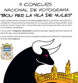 El ayuntamiento de Nules convoca la segunda edición del Concurso Nacional de Fotografía Bou per la Vila