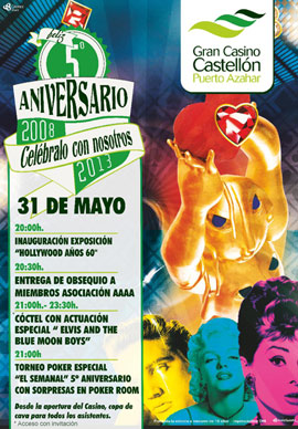 El Gran Casino Castellón cumple cinco años este viernes desde su apertura en 2008