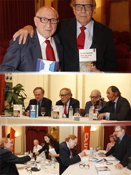 Ramón Tamames y Luis Prades en el Casino Antiguo de Castellón