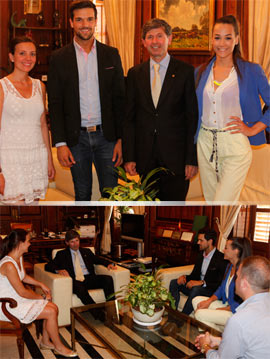 El Alcalde de Castellón recibe a Tania Ayuso, Miss Castellón 2013 y al mister Mario Frías