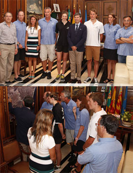 Visita del equipo de natación de Nueva Zelanda al Alcalde de Castellón