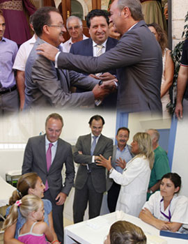 El President Fabra visita el Ayuntamiento de Alcalà de Xivert, el centro de salud de desplazados de Alcossebre y el centro auxiliar Las Fuentes