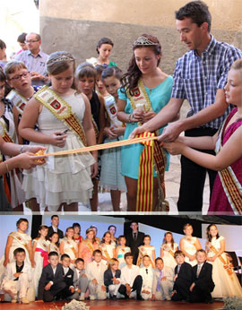 Andrea Colom Celade, Reina Mayor, y Carla Marín Herrero, Reina Infantil de las fiestas de Vilafranca 2013