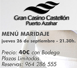 Cena menú maridaje de la bodega La Rioja Alta en el restaurante Mirador del Grao del Gran Casino Castellón